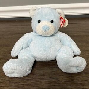 Vintage 2003 TyLux Pluffies Tinker the Blue Teddy Bear Plush